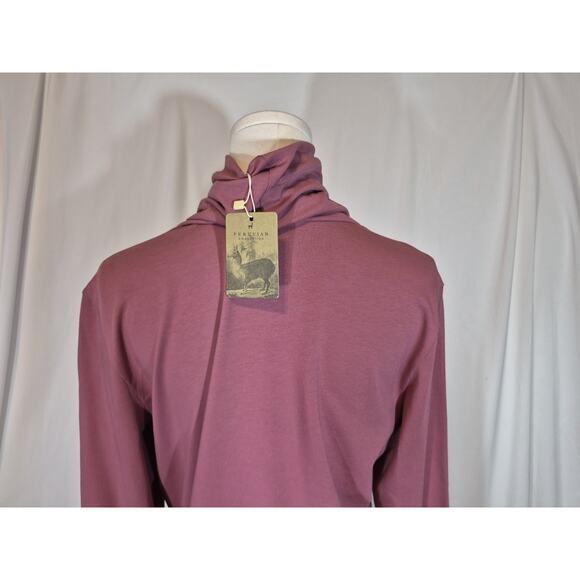 New W/Tag Peruvian Connection *IN RASPBERRY* T-Neck Top Pima Cotton Medium - Picture 6 of 8